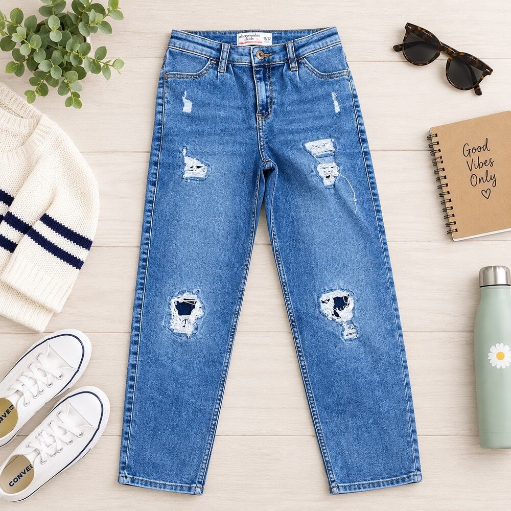 Abercrombie Kids Mini Mom Jeans – Girls Size 11 – Excellent Condition